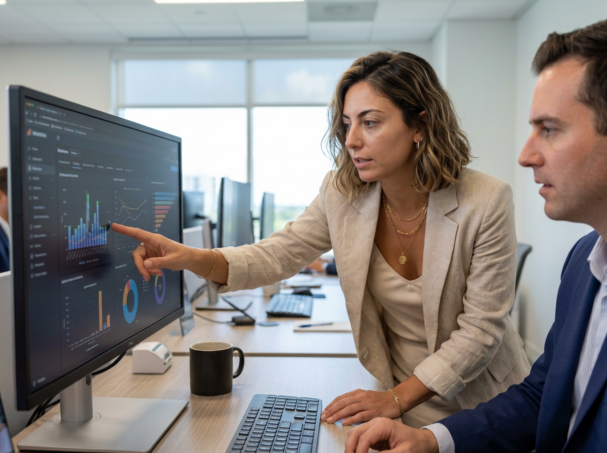 Vero analyzing marketing data on monitor